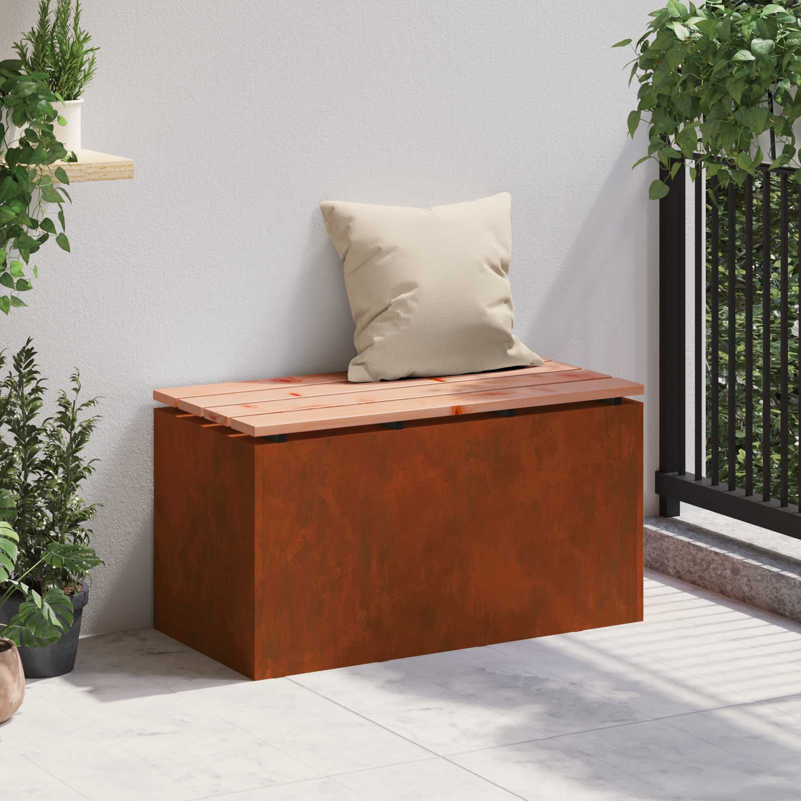 Tuinbank 2 -Seater 80 x 40 x 43 cm Roestig Rechthoekig