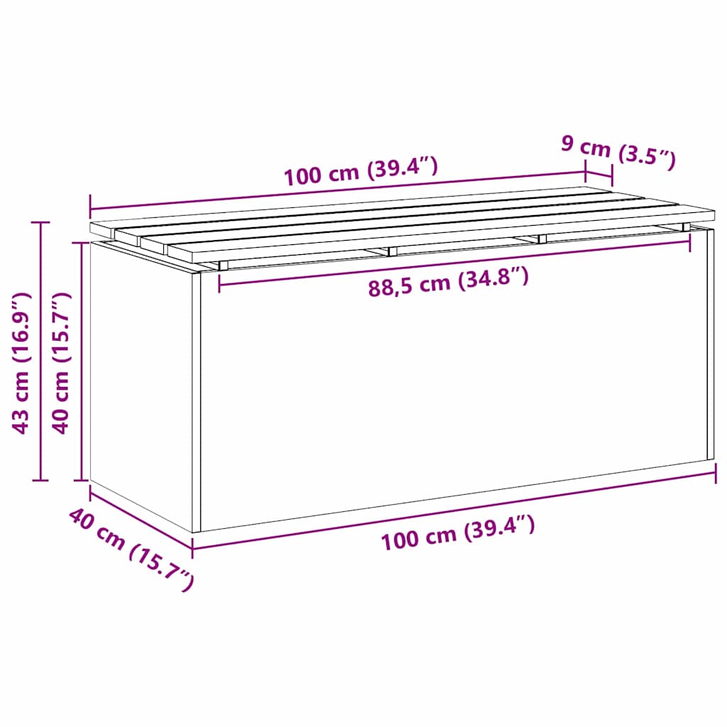 Tuinbank Antraciet 100 x 40 x 43 cm Staal