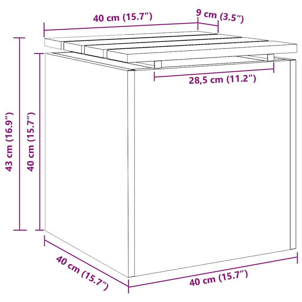 Tuinbank Zwart 40 x 40 x 43 cm Staal