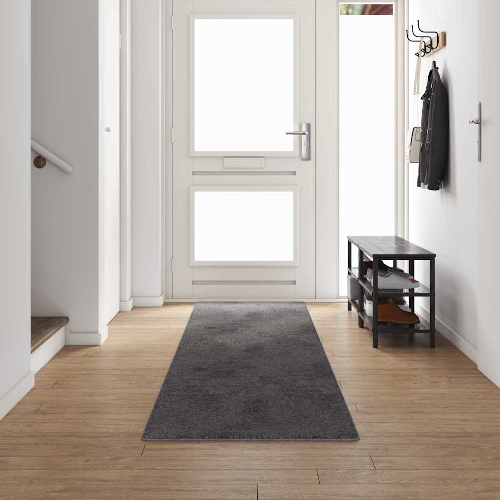 Tapijt Loper Grijs 80 x 500 cm 100% Polypropylene Tuft