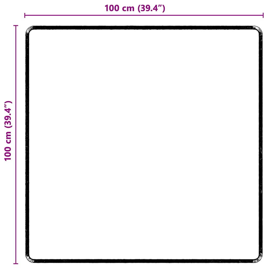 Tapijt Loper Zwart 100 x 100 cm 100% Polypropylene Tuft