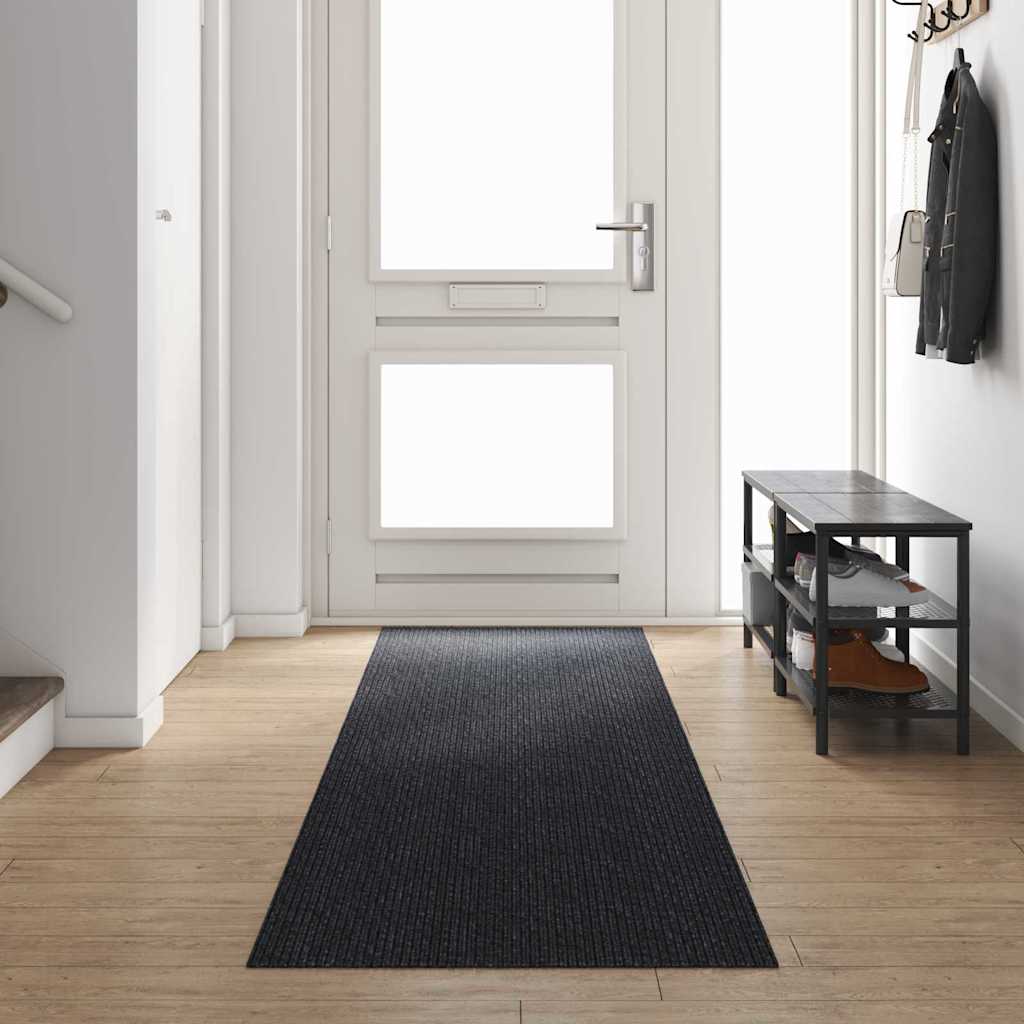 Tapijt Loper Antraciet 80 x 400 cm Stof