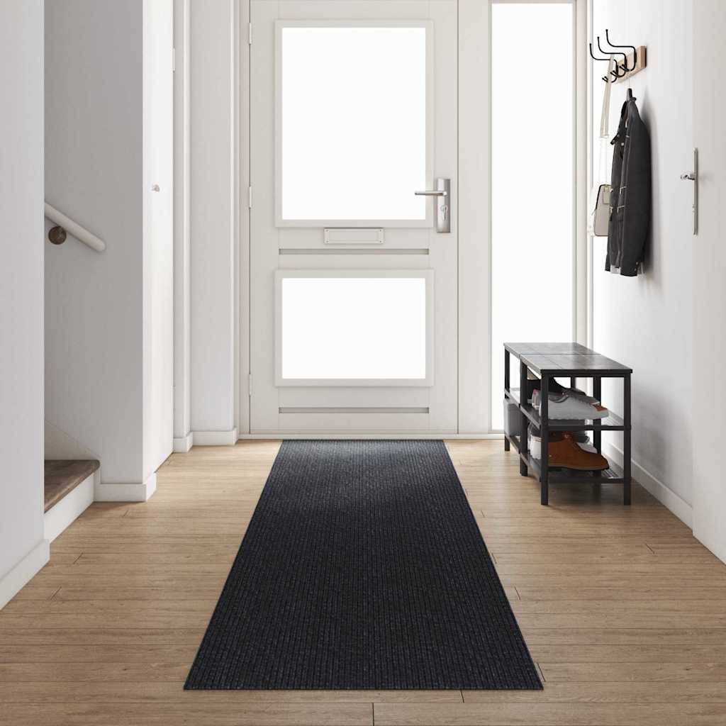 Tapijt Loper Antraciet 80 x 500 cm Stof