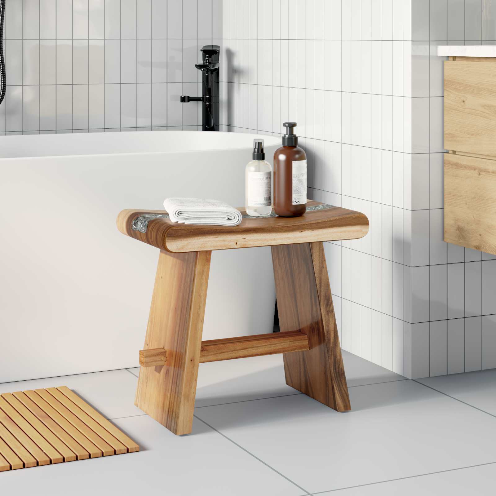 Douchekruk Naturel 50 x 30 x 44 cm Massief Suarhout