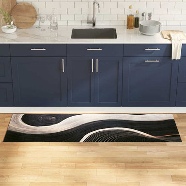 Keuken Vloerkleed Zwart 180 x 60 cm Fluweel