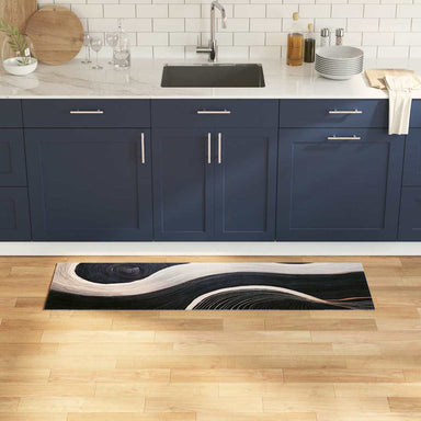 Keuken Vloerkleed Zwart 150 x 45 cm Fluweel