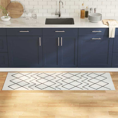 Keuken Vloerkleed Wit 180 x 60 cm Fluweel