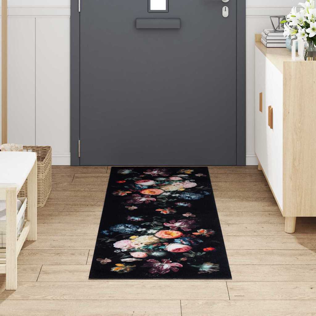 Keuken Vloerkleed Zwart 180 x 60 cm Fluweel