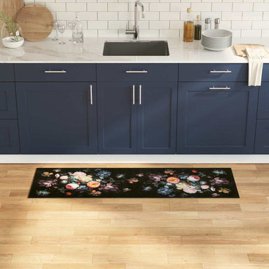 Keuken Vloerkleed Zwart 150 x 45 cm Fluweel