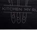 Keuken Vloerkleed Bestek Zwart 180 x 60 cm Fluweel