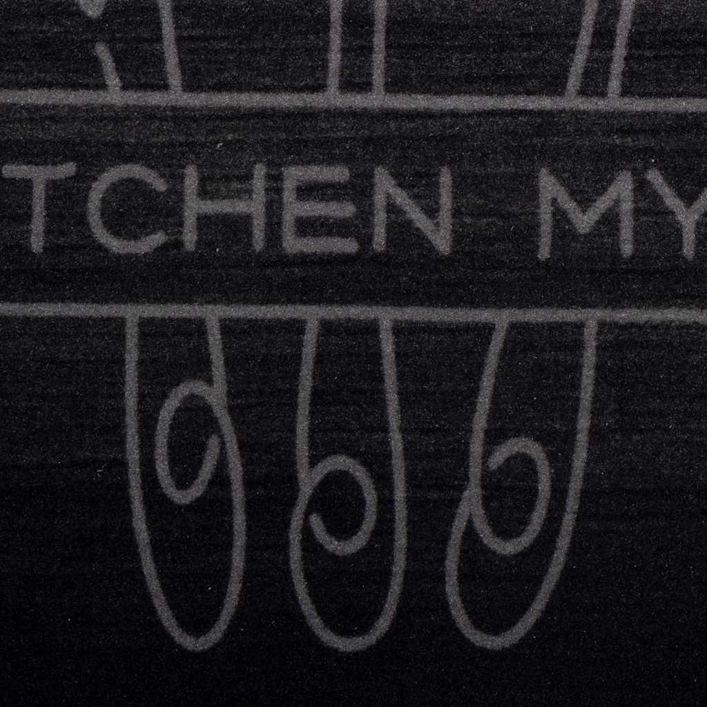 Keuken Vloerkleed Bestek Zwart 180 x 60 cm Fluweel