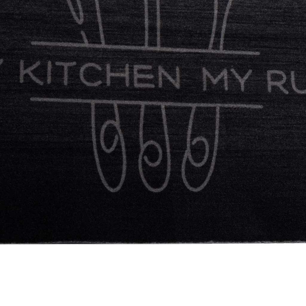 Keuken Vloerkleed Bestek Zwart 300 x 60 cm Fluweel