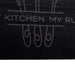 Keuken Vloerkleed Bestek Zwart 300 x 60 cm Fluweel
