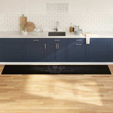 Keuken Vloerkleed Bestek Zwart 300 x 60 cm Fluweel