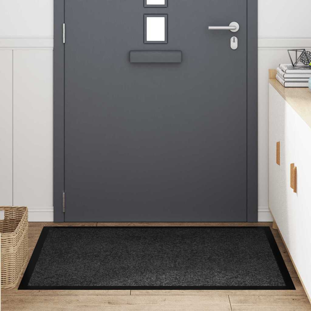 Deurmat Antraciet 60 x 40 x 1.2 cm Teddy Stof