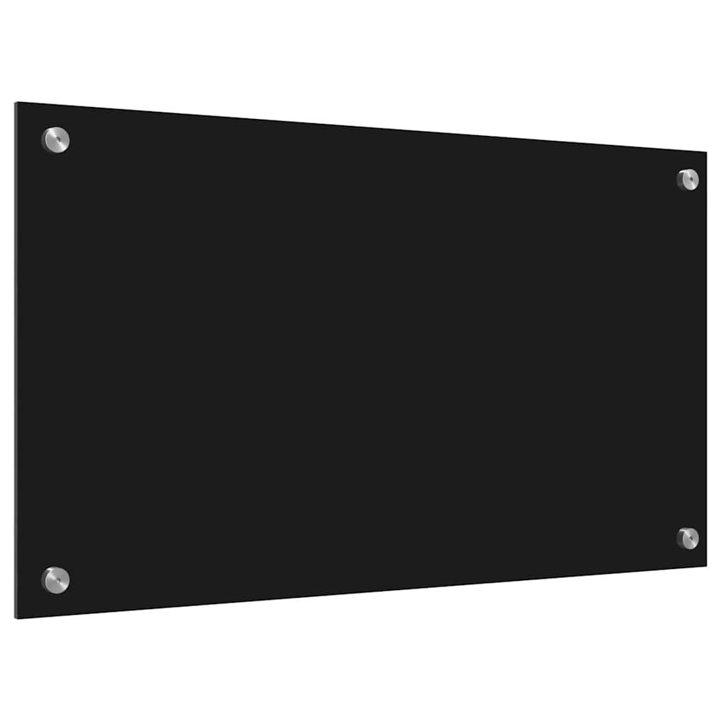 Keukenachterwand Zwart 70 x 40 cm gehard glas