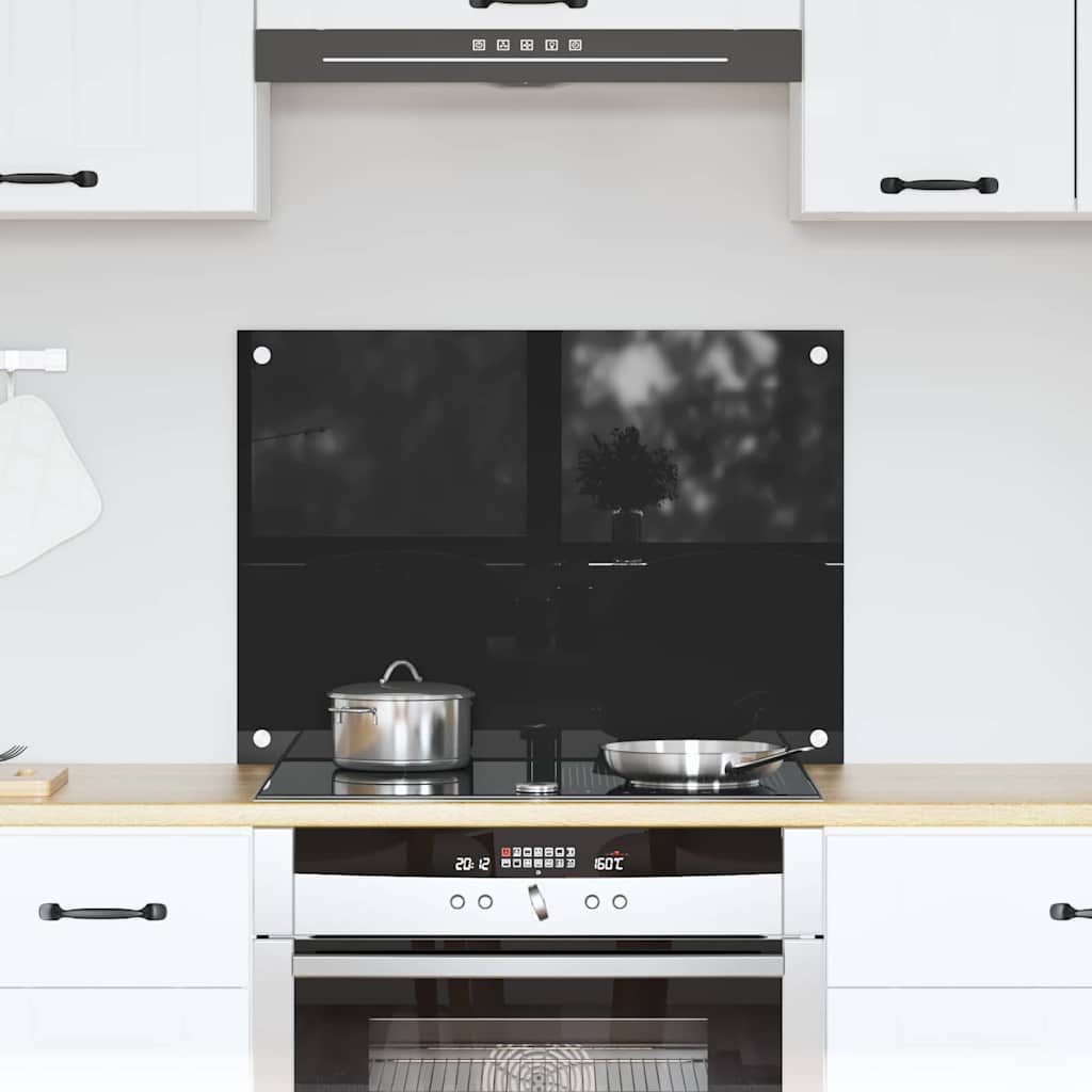 Keukenachterwand Zwart 70 x 50 cm gehard glas