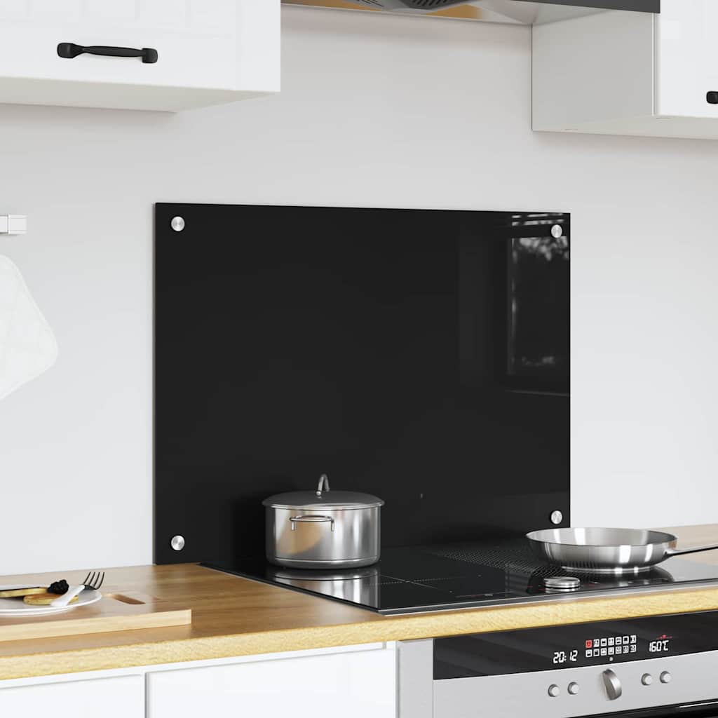 Keukenachterwand Zwart 70 x 50 cm gehard glas