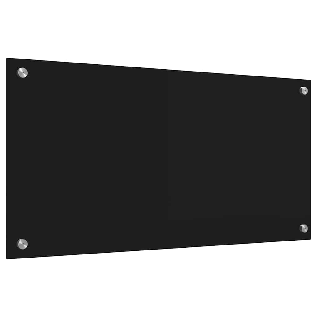 Keukenachterwand Zwart 80 x 40 cm gehard glas