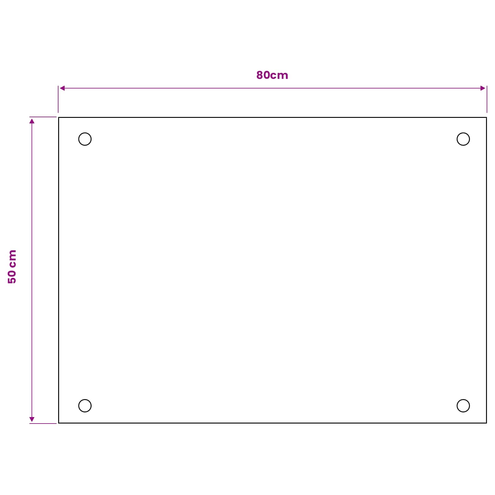 Keukenachterwand Zwart 80 x 50 cm gehard glas
