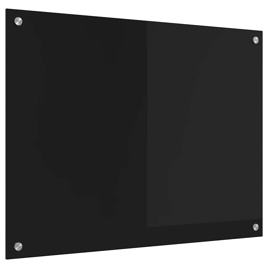 Keukenachterwand Zwart 80 x 60 cm gehard glas