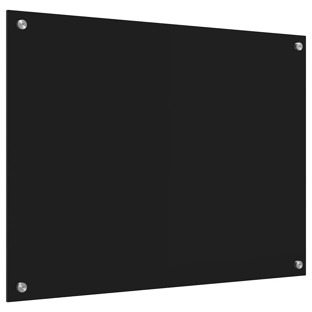 Keukenachterwand Zwart 80 x 60 cm gehard glas