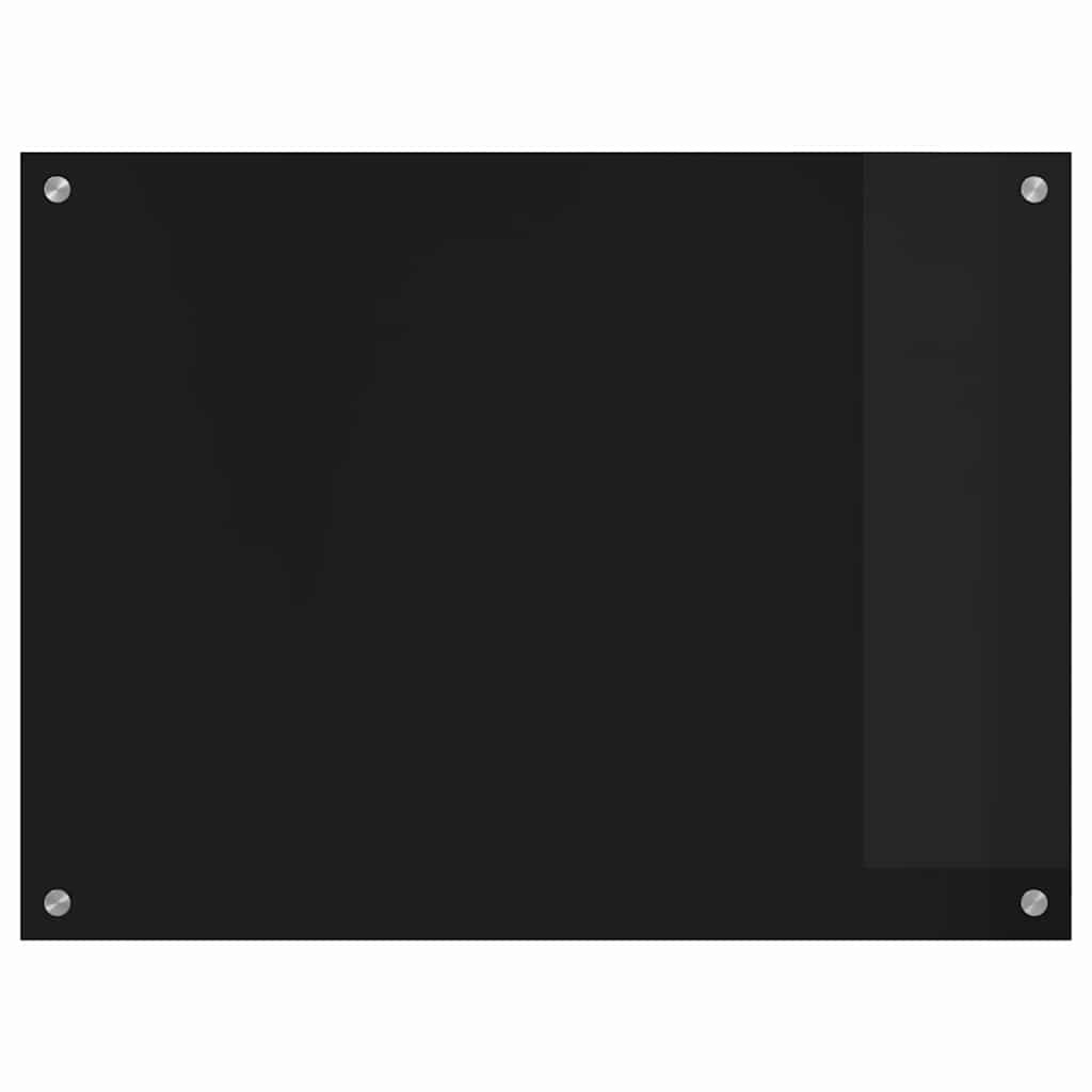 Keukenachterwand Zwart 80 x 60 cm gehard glas