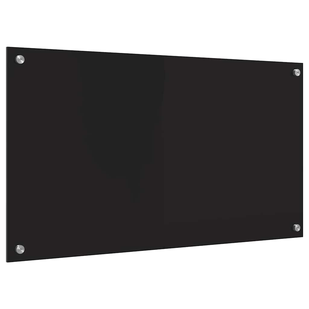 Keukenachterwand Zwart 90 x 50 cm gehard glas