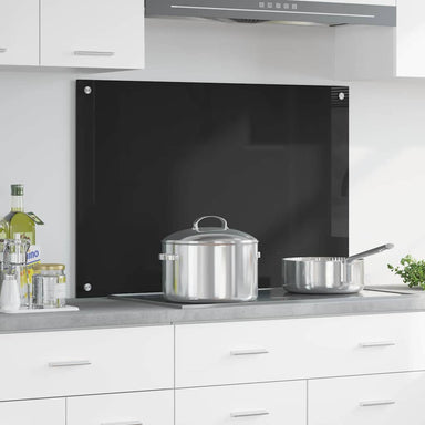 Keukenachterwand Zwart 90 x 60 cm gehard glas