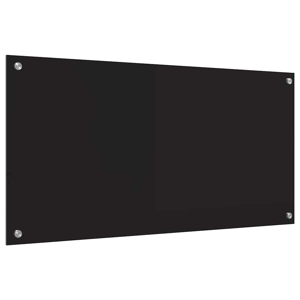 Keukenachterwand Zwart 100 x 50 cm gehard glas