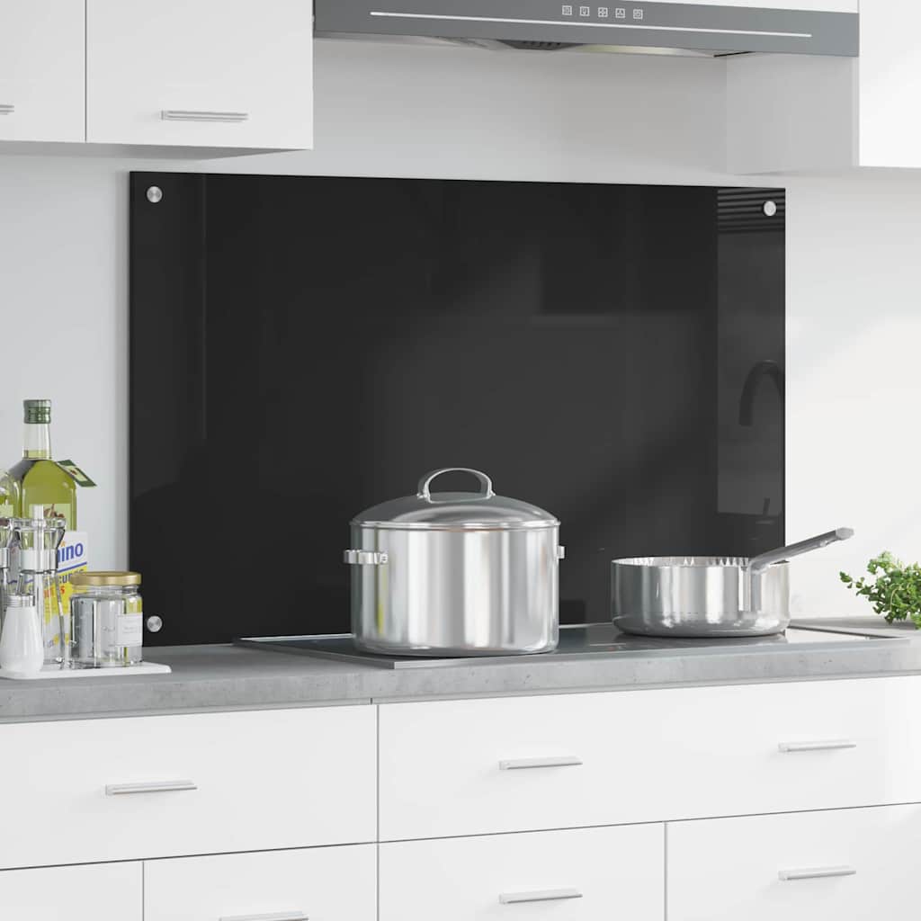 Keukenachterwand Zwart 100 x 60 cm gehard glas