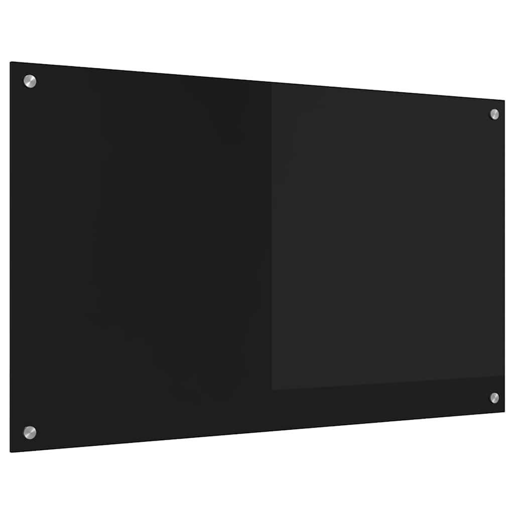 Keukenachterwand Zwart 100 x 60 cm gehard glas