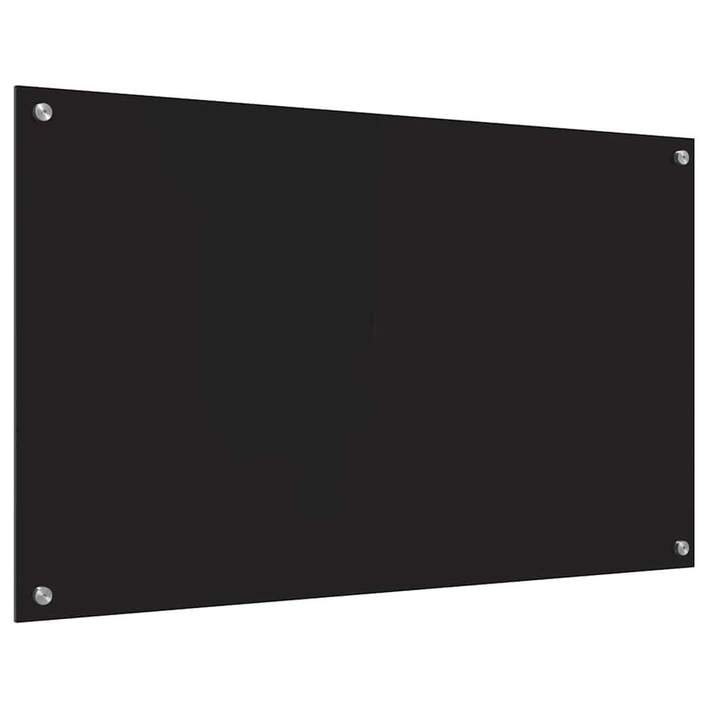 Keukenachterwand Zwart 100 x 60 cm gehard glas
