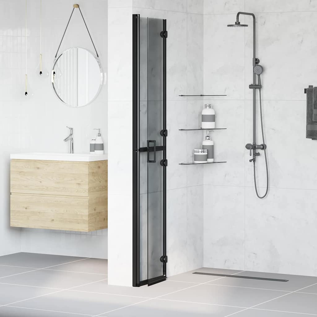 Inloopdouchewand Zwart 70 x 6,5 x 190 cm