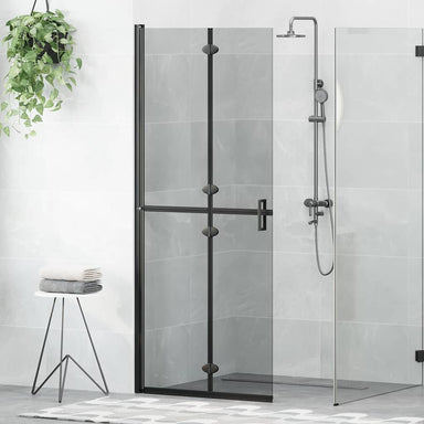 Inloopdouchewand Zwart 80 x 6,5 x 190 cm