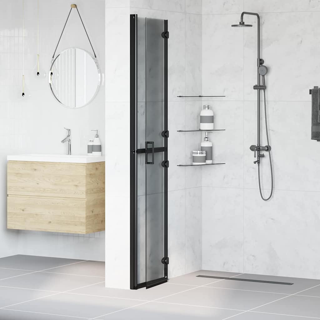 Inloopdouchewand Zwart 80 x 6,5 x 190 cm