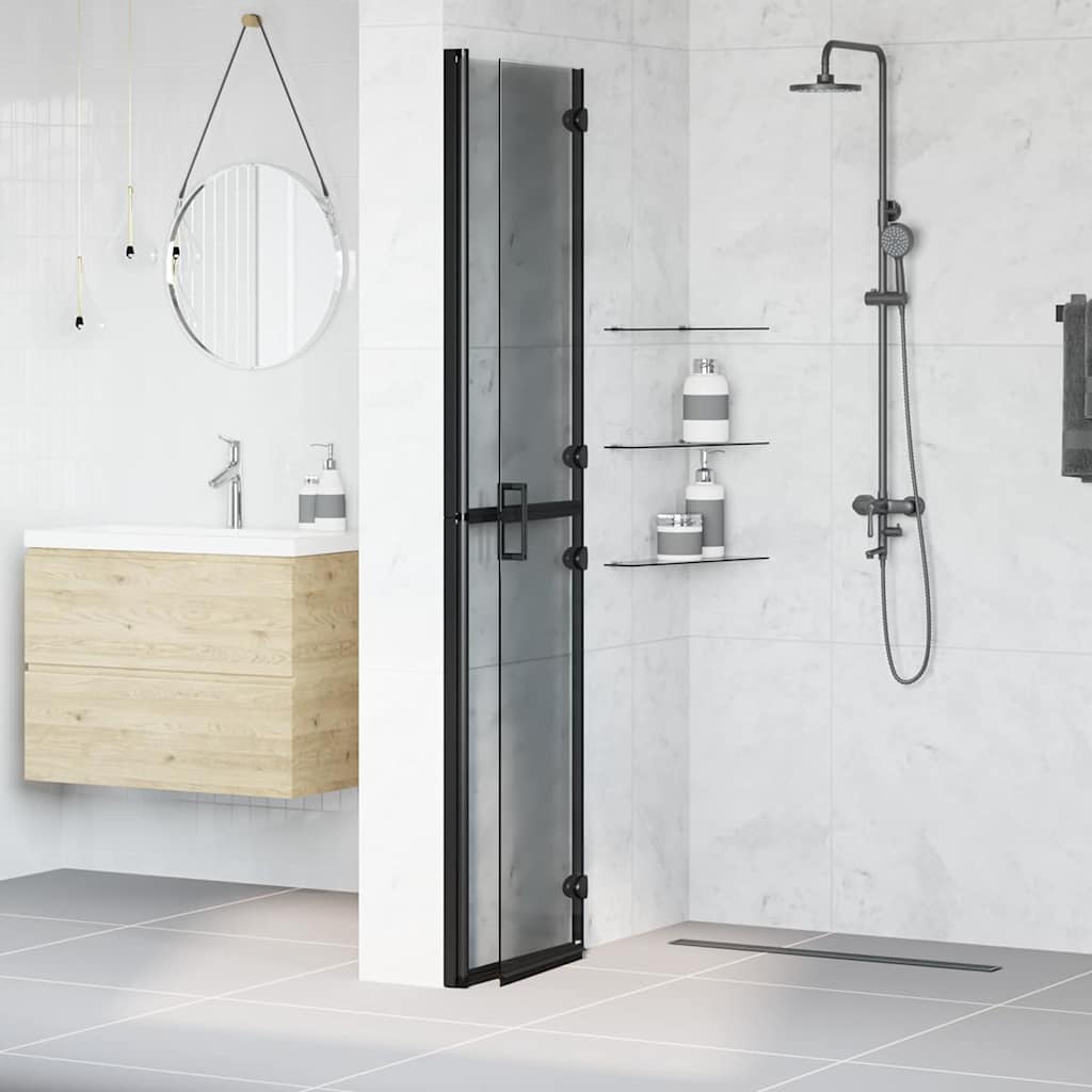 Inloopdouchewand Zwart 90 x 6.5 x 190 cm