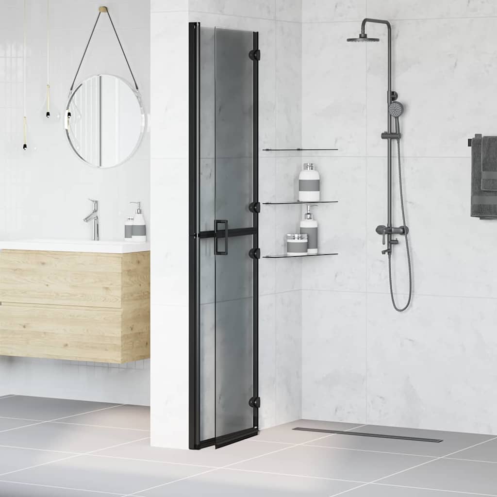 Inloopdouchewand Zwart 100 x 6,5 x 190 cm