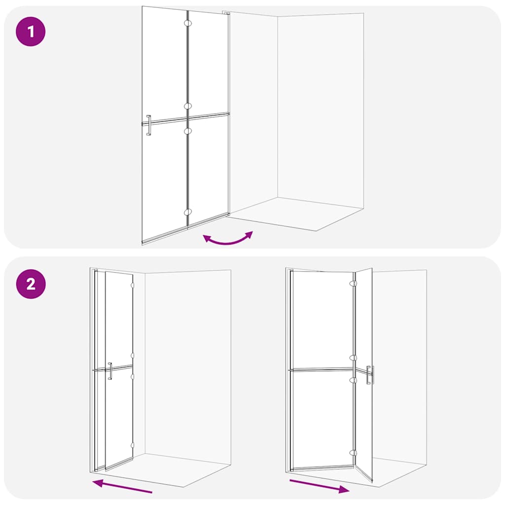 Inloopdouchewand Zwart 120 x 6,5 x 190 cm