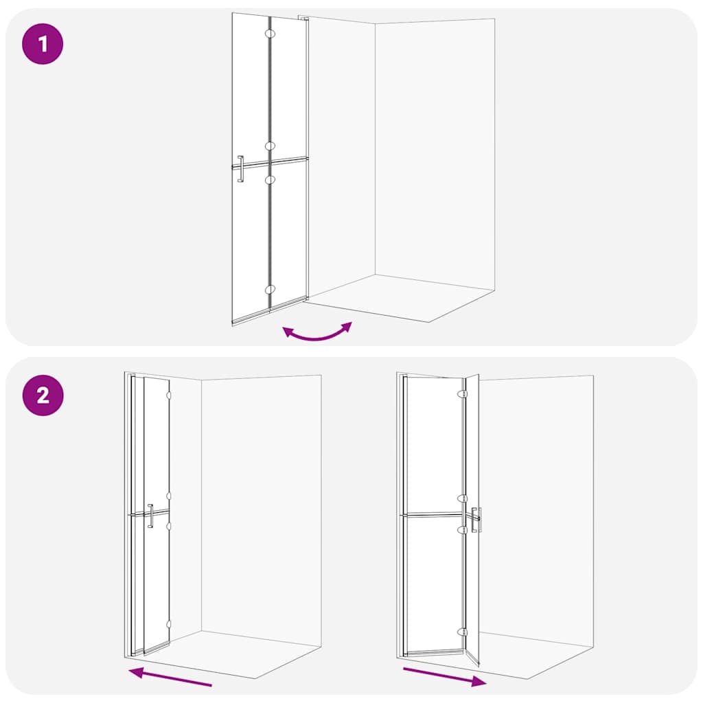 Inloopdouchewand Goud 80 x 6,5 x 190 cm