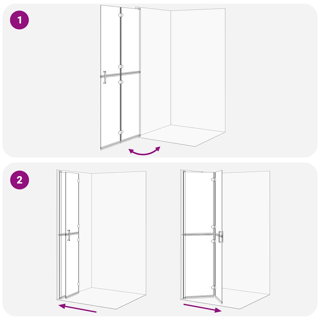 Inloopdouchewand Goud 90 x 6.5 x 190 cm