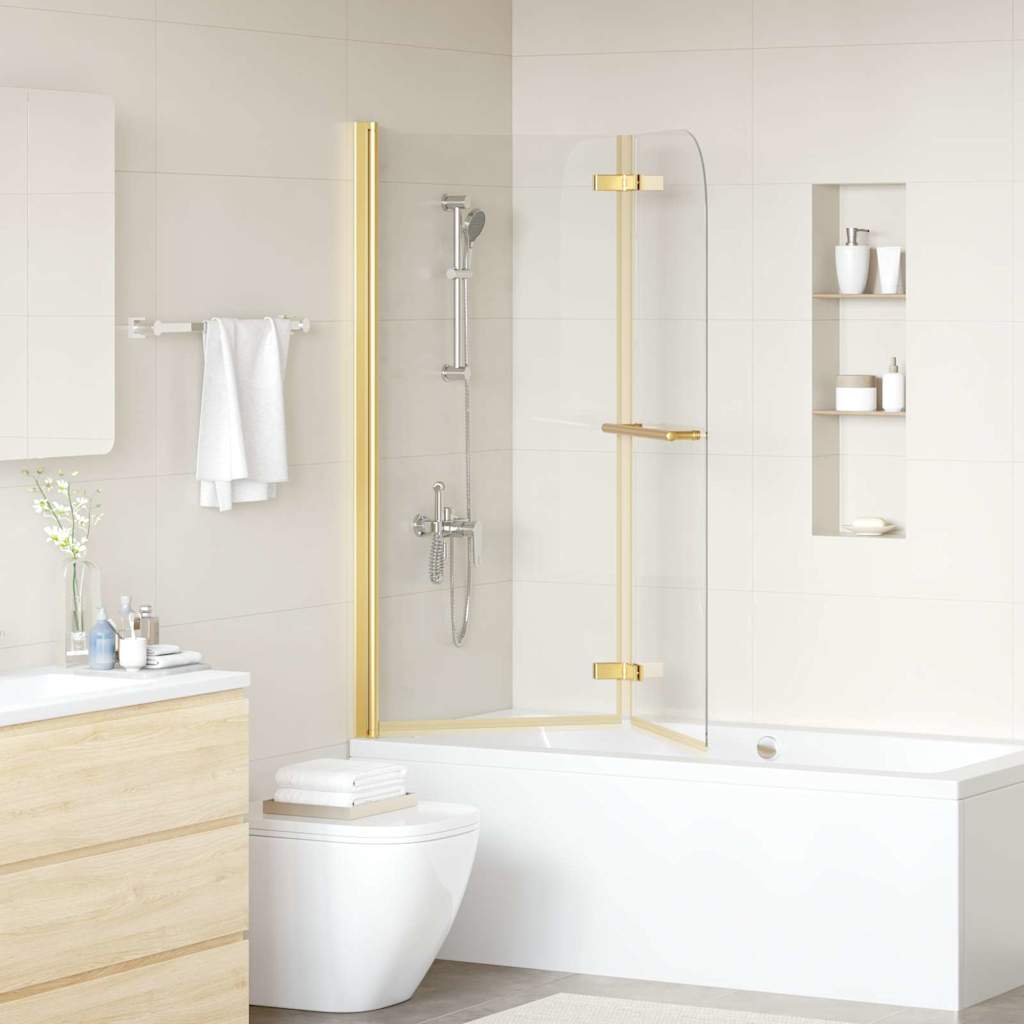 Douche Omhulsel Transparant en Goud 120 x 140 cm