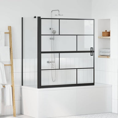 Bad Douchescreen Zwart en transparant 116 x 68 x 128 cm