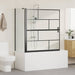 Bad Douchescreen Zwart en transparant 116 x 68 x 128 cm