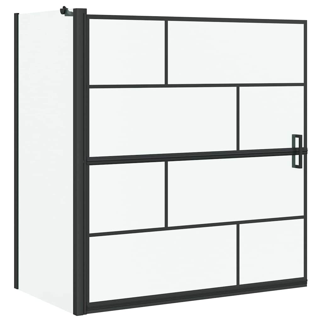 Bad Douchescreen Zwart en transparant 116 x 68 x 128 cm