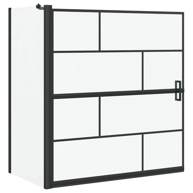 Bad Douchescreen Zwart en transparant 116 x 68 x 128 cm