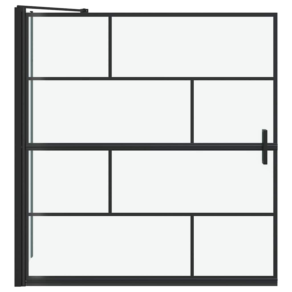 Bad Douchescreen Zwart en transparant 116 x 68 x 128 cm