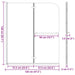 Douche Omhulsel Zwart 95 x 140 cm ESG-glas en aluminium