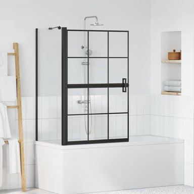 Bad Douchescreen Zwart en transparant 80 x 68 x 128 cm