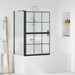Bad Douchescreen Zwart en transparant 80 x 68 x 128 cm